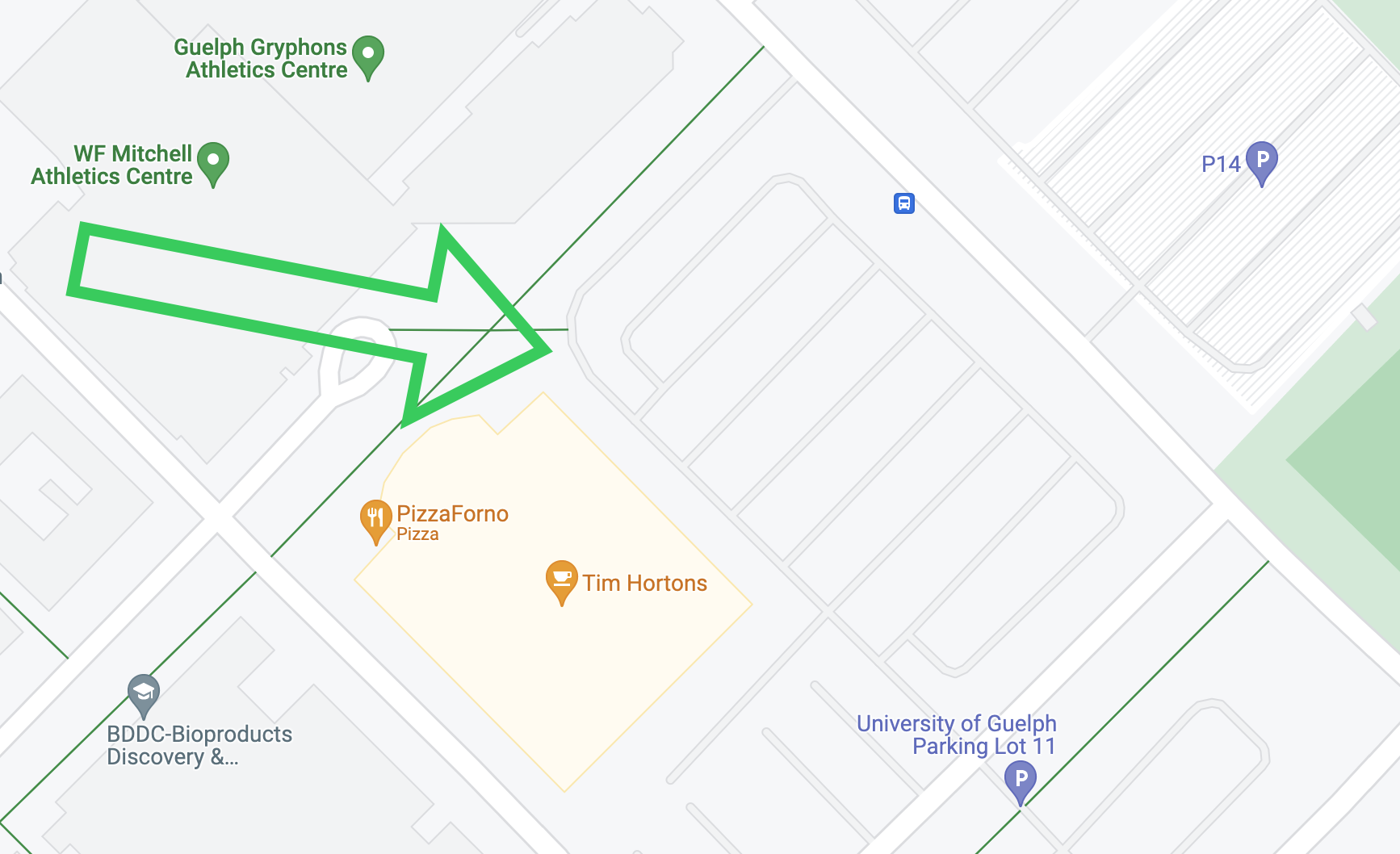 Map to Guelph Pickup