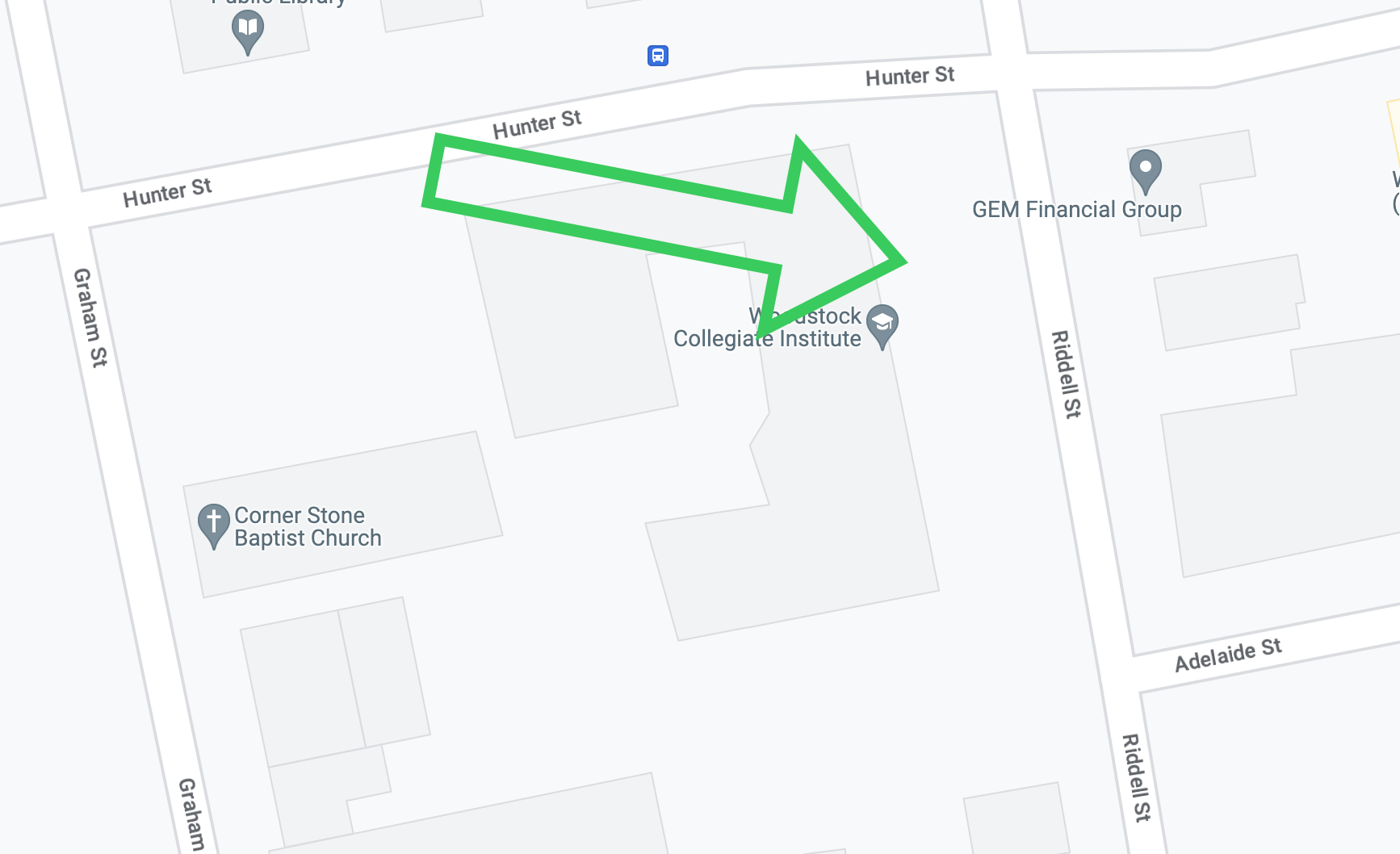 Map to Woodstock Pickup